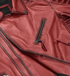 mens burnt red charles leather jacket