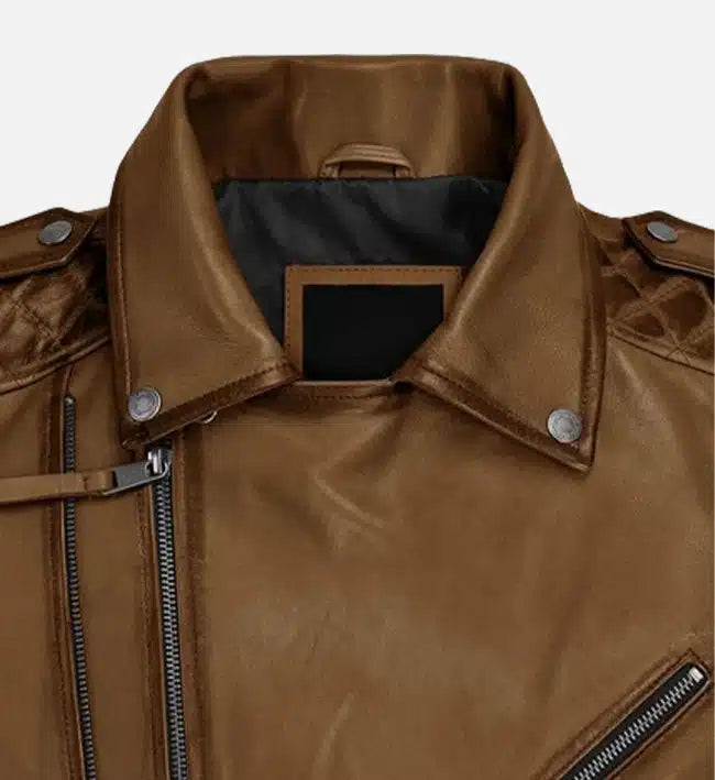 mens charles burnt tan leather jacket