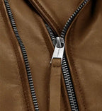 mens burnt tan charles leather jacket