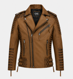 Men's Charles Burnt Tan Leather Jacket