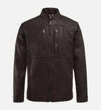 mens classic brown biker leather jacket