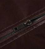 dark brown leather cafe racer jacket for men
