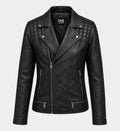 Men's Double Breast Black Biker Leather Jacket