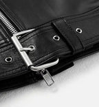mens double stich leather biker jacket
