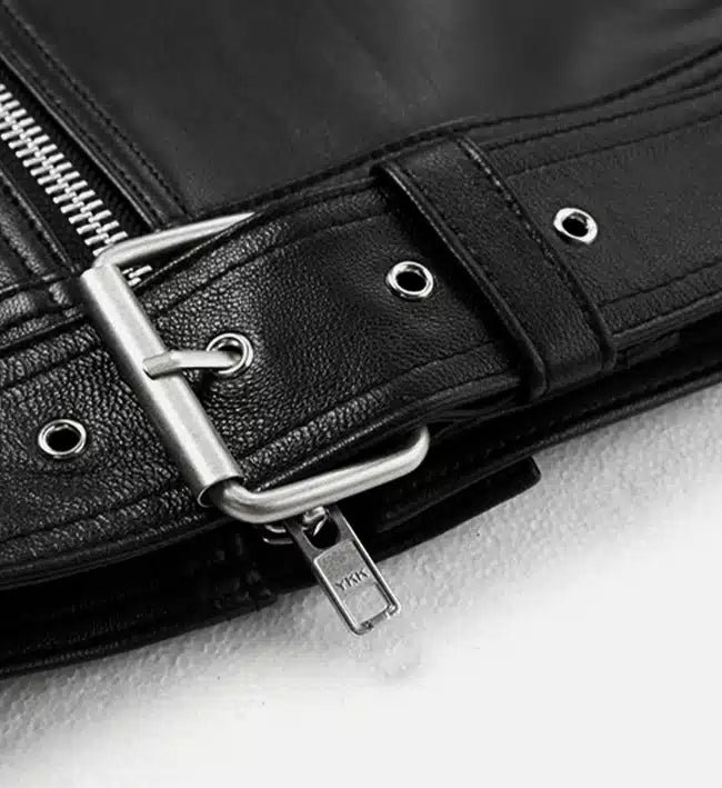 mens double stich leather biker jacket

