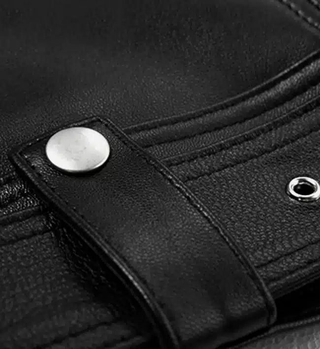 mens double stich leather biker jacket
