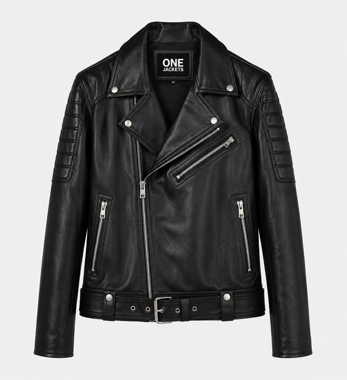 Men's Double Stich Leather Biker Jacket