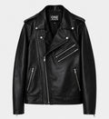 Men's Double Zipper Black Biker Jacket