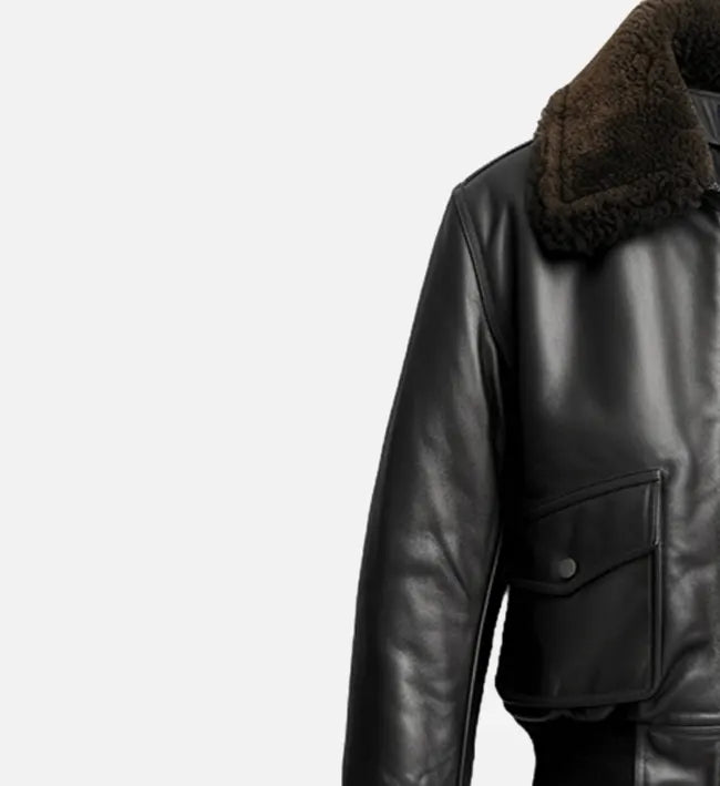 mens g1 bomber jacket black leather