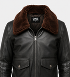 Mens Black G1 Aviator Leather Jacket