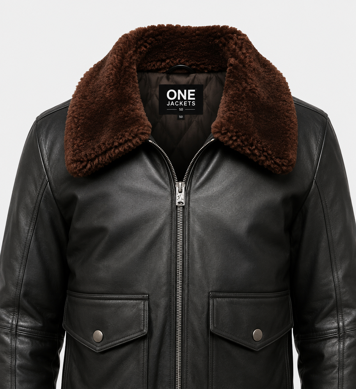 Mens Black G1 Aviator Leather Jacket