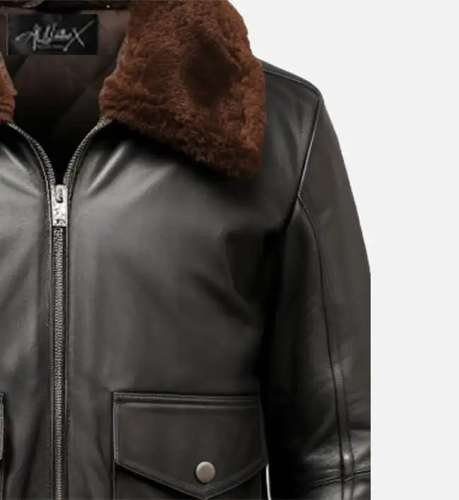 mens leather black g1 aviator jacket