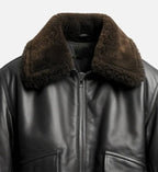 mens leather black g1 bomber jacket