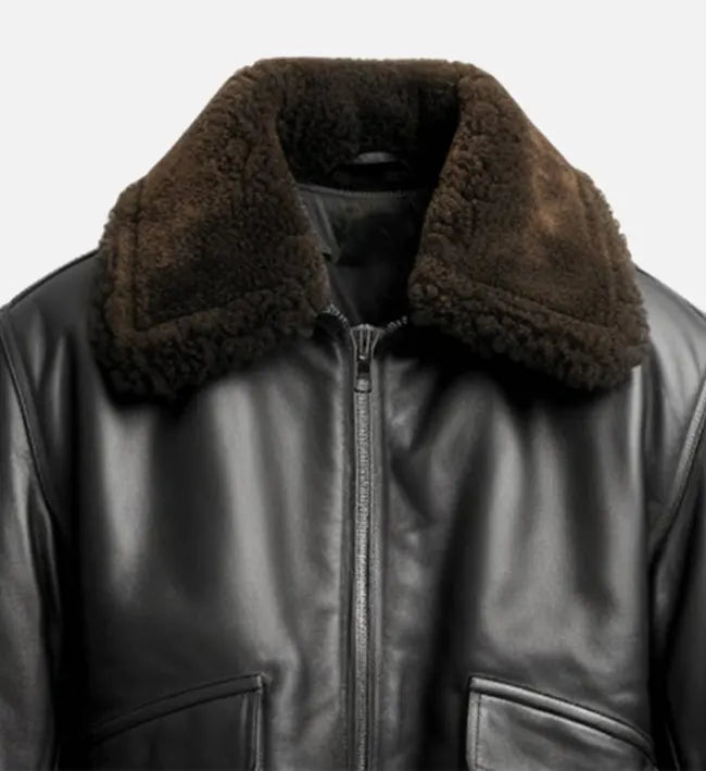 mens leather black g1 bomber jacket