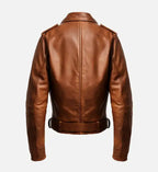 mens leather brown vintage biker jacket