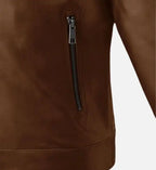 mens leather jacket spanish brown