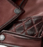 mens maroon burnt biker leather jacket