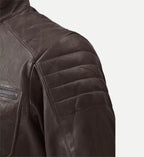 mens moto brown biker leather jacket