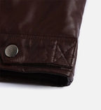 mens dark brown leather cafe racer jacket
