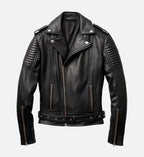 mens real leather black biker jacket
