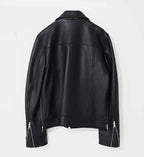 mens retro side zipper leather jacket