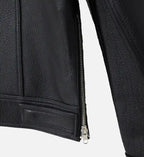 mens retro side zipper leather jacket