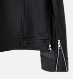 mens retro zip up side zipper leather jacket