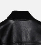 mens black leather bomber jacket