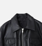 mens side zipper leather jacket