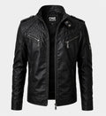 Men’s Slim Fit Black Biker Leather Jacket
