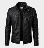 Men’s Slim Fit Black Biker Leather Jacket