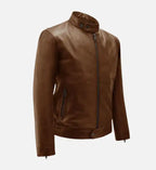 mens leather jacket spanish brown