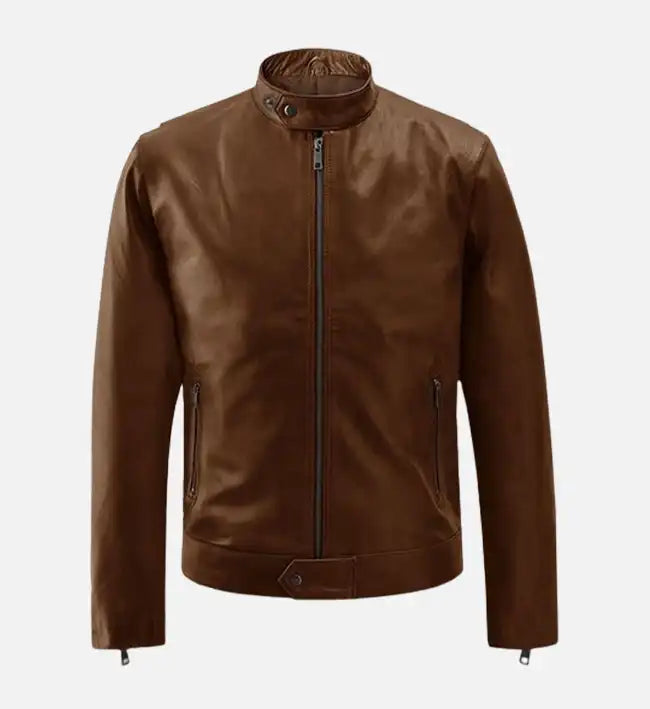 mens spanish brown leather jacket