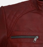 mens leather jacket spanish red
