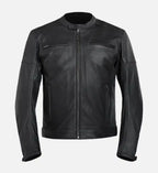 mens stylish slim fit black leather jacket

