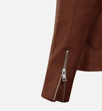 mens tan moto biker leather jacket