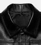 mens trucker biker black jacket