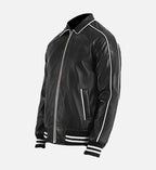 mens varsity black leather jacket