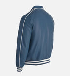 blue varsity mens leather jacket
