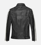 mens vintage black leather jacket