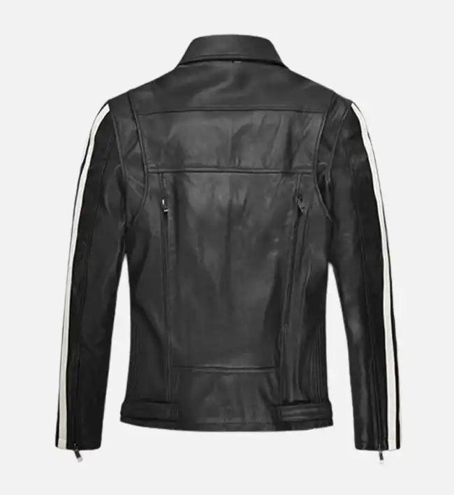 mens vintage black leather jacket
