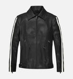 mens vintage black leather jacket