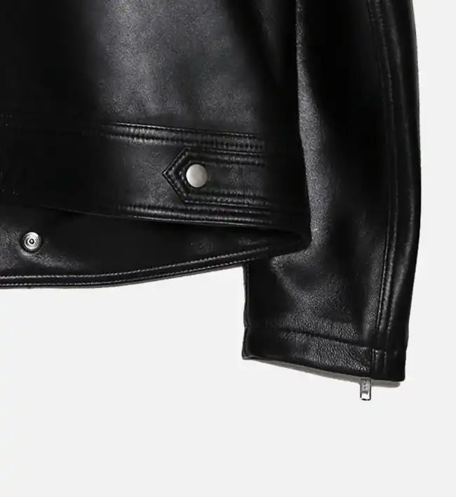 mens black western biker leather jacket