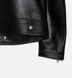mens black western biker leather jacket