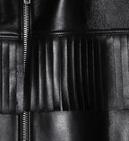 mens western black biker leather jacket