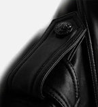 zip up black biker leather jacket for men