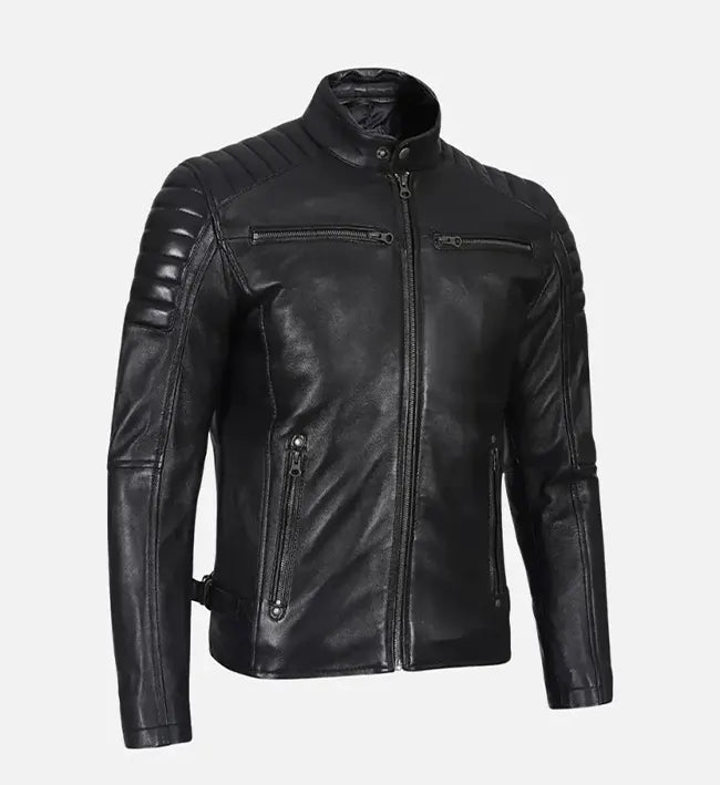 mens black sprint leather jacket
