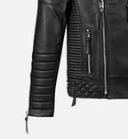 mens classic black biker leather jacket