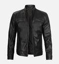 mens dodge black leather jacket
