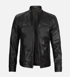 mens dodge black leather jacket
